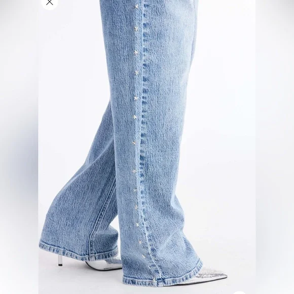 Shining star embellished jeans medium wash - Picture 2 of 7